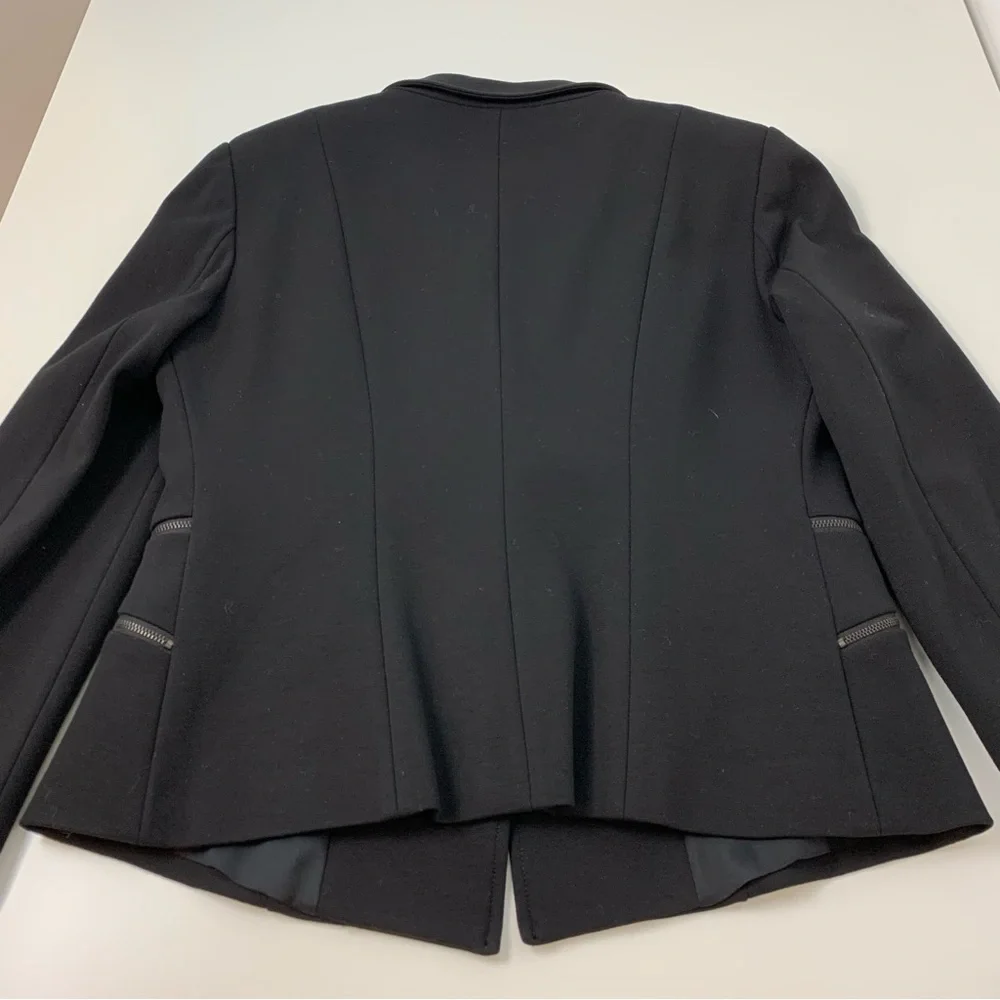 Marella Blazer Black Zip Accents Button Sz 12 Classic Elegant Office Italy - Picture 13 of 14